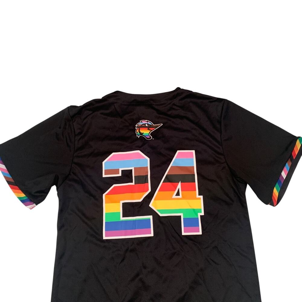 Success Brand Adult Men's Size M MiLB Fayetteville Woodpeckers #24 Mesh Jersey - Picture 7 of 14